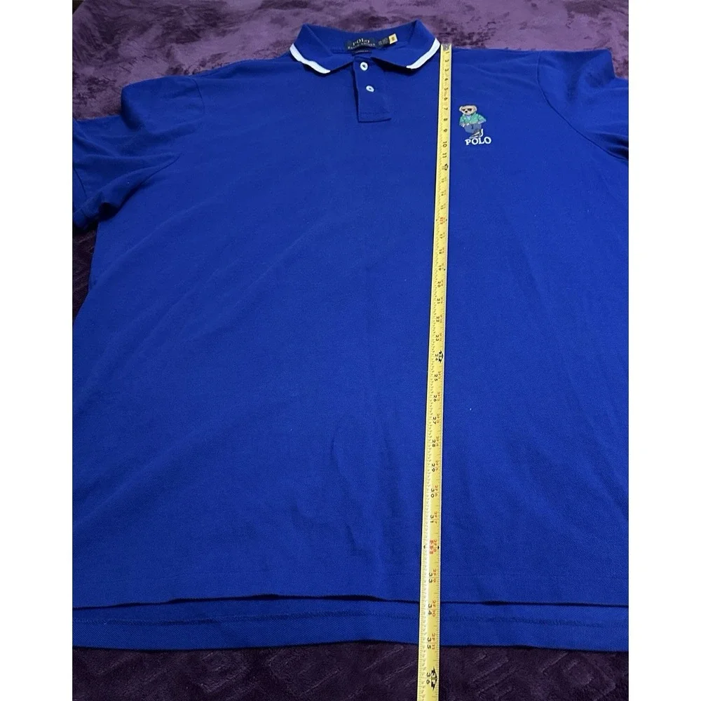 Polo Ralph Lauren Men XXL‎ Prep Bear Short Sleeve Polo Classic Shirt Royal Blue